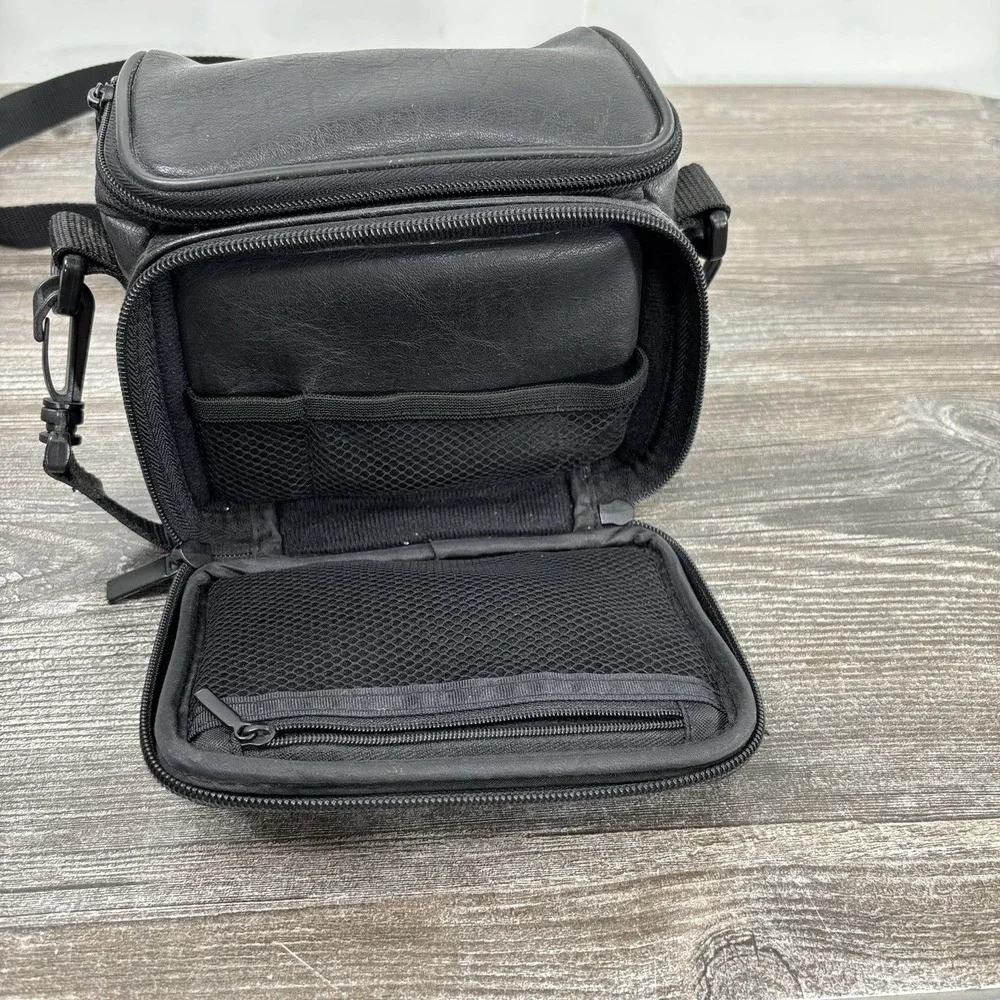 Sony Digital Mavica Black Soft Leather Camera Bag Shoulder Strap